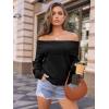 imageLILLUSORY Womens Off The Shoulder Sweater Oversized Batwing Sleeve Loose Pullover Sweaters TopsBlack