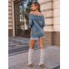 imageLILLUSORY Womens Off The Shoulder Sweater Oversized Batwing Sleeve Loose Pullover Sweaters TopsBlue