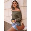 imageLILLUSORY Womens Off The Shoulder Sweater Oversized Batwing Sleeve Loose Pullover Sweaters TopsCoffee