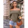 imageLILLUSORY Womens Off The Shoulder Sweater Oversized Batwing Sleeve Loose Pullover Sweaters TopsCoffee