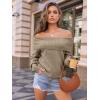 imageLILLUSORY Womens Off The Shoulder Sweater Oversized Batwing Sleeve Loose Pullover Sweaters TopsDarkapricot