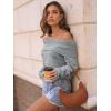 imageLILLUSORY Womens Off The Shoulder Sweater Oversized Batwing Sleeve Loose Pullover Sweaters TopsHeather Grey
