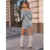 imageLILLUSORY Womens Off The Shoulder Sweater Oversized Batwing Sleeve Loose Pullover Sweaters TopsHeather Grey