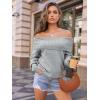 imageLILLUSORY Womens Off The Shoulder Sweater Oversized Batwing Sleeve Loose Pullover Sweaters TopsHeather Grey