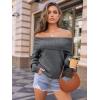 imageLILLUSORY Womens Off The Shoulder Sweater Oversized Batwing Sleeve Loose Pullover Sweaters TopsLight Grey