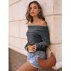 imageLILLUSORY Womens Off The Shoulder Sweater Oversized Batwing Sleeve Loose Pullover Sweaters TopsLight Grey