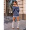 imageLILLUSORY Womens Off The Shoulder Sweater Oversized Batwing Sleeve Loose Pullover Sweaters TopsNavy Blue