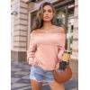imageLILLUSORY Womens Off The Shoulder Sweater Oversized Batwing Sleeve Loose Pullover Sweaters TopsPink
