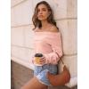 imageLILLUSORY Womens Off The Shoulder Sweater Oversized Batwing Sleeve Loose Pullover Sweaters TopsPink