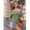 imageLILLUSORY Womens Off The Shoulder Sweater Oversized Batwing Sleeve Loose Pullover Sweaters TopsSage Green