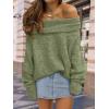 imageLILLUSORY Womens Off The Shoulder Sweater Oversized Batwing Sleeve Loose Pullover Sweaters TopsSage Green