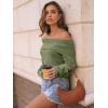imageLILLUSORY Womens Off The Shoulder Sweater Oversized Batwing Sleeve Loose Pullover Sweaters TopsSage Green