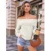 imageLILLUSORY Womens Off The Shoulder Sweater Oversized Batwing Sleeve Loose Pullover Sweaters TopsWhite