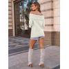 imageLILLUSORY Womens Off The Shoulder Sweater Oversized Batwing Sleeve Loose Pullover Sweaters TopsWhite