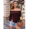imageLILLUSORY Womens Off The Shoulder Sweater Oversized Batwing Sleeve Loose Pullover Sweaters TopsWine Red