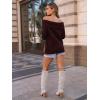 imageLILLUSORY Womens Off The Shoulder Sweater Oversized Batwing Sleeve Loose Pullover Sweaters TopsWine Red