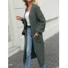 imageLILLUSORY Womens Oversized Long Cardigan Open Front Duster Sweater with PocketsDark Green