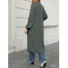 imageLILLUSORY Womens Oversized Long Cardigan Open Front Duster Sweater with PocketsDark Green