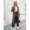 imageLILLUSORY Womens Oversized Long Cardigan Open Front Duster Sweater with PocketsNutmeg