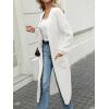 imageLILLUSORY Womens Oversized Long Cardigan Open Front Duster Sweater with PocketsOffwhite