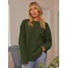 imageLILLUSORY Womens Oversized Sweaters Fuzzy Chunky Warm Pullover SweaterArmy Green