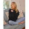 imageLILLUSORY Womens Oversized Sweaters Fuzzy Chunky Warm Pullover SweaterBlack