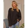 imageLILLUSORY Womens Oversized Sweaters Fuzzy Chunky Warm Pullover SweaterCoffee