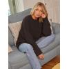imageLILLUSORY Womens Oversized Sweaters Fuzzy Chunky Warm Pullover SweaterCoffee