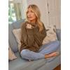 imageLILLUSORY Womens Oversized Sweaters Fuzzy Chunky Warm Pullover SweaterDark Apricot