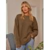 imageLILLUSORY Womens Oversized Sweaters Fuzzy Chunky Warm Pullover SweaterDark Apricot