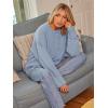 imageLILLUSORY Womens Oversized Sweaters Fuzzy Chunky Warm Pullover SweaterDusty Blue