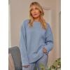 imageLILLUSORY Womens Oversized Sweaters Fuzzy Chunky Warm Pullover SweaterDusty Blue