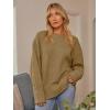 imageLILLUSORY Womens Oversized Sweaters Fuzzy Chunky Warm Pullover SweaterKhaki
