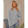 imageLILLUSORY Womens Oversized Sweaters Fuzzy Chunky Warm Pullover SweaterLight Grey