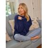 imageLILLUSORY Womens Oversized Sweaters Fuzzy Chunky Warm Pullover SweaterNavy Blue