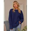 imageLILLUSORY Womens Oversized Sweaters Fuzzy Chunky Warm Pullover SweaterNavy Blue