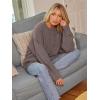 imageLILLUSORY Womens Oversized Sweaters Fuzzy Chunky Warm Pullover SweaterNutmeg