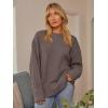 imageLILLUSORY Womens Oversized Sweaters Fuzzy Chunky Warm Pullover SweaterNutmeg