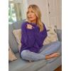 imageLILLUSORY Womens Oversized Sweaters Fuzzy Chunky Warm Pullover SweaterPurple
