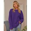 imageLILLUSORY Womens Oversized Sweaters Fuzzy Chunky Warm Pullover SweaterPurple