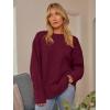 imageLILLUSORY Womens Oversized Sweaters Fuzzy Chunky Warm Pullover SweaterRed