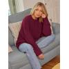 imageLILLUSORY Womens Oversized Sweaters Fuzzy Chunky Warm Pullover SweaterRed