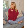 imageLILLUSORY Womens Oversized Sweaters Fuzzy Chunky Warm Pullover SweaterRuby Red