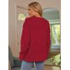 imageLILLUSORY Womens Oversized Sweaters Fuzzy Chunky Warm Pullover SweaterRuby Red
