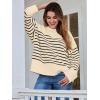 imageLILLUSORY Womens Oversized Sweaters Fuzzy Chunky Warm Pullover SweaterStripes Apricot