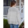 imageLILLUSORY Womens Oversized Sweaters Fuzzy Chunky Warm Pullover SweaterStripes Grey