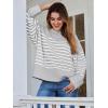 imageLILLUSORY Womens Oversized Sweaters Fuzzy Chunky Warm Pullover SweaterStripes Grey