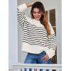 imageLILLUSORY Womens Oversized Sweaters Fuzzy Chunky Warm Pullover SweaterStripes White