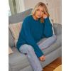 imageLILLUSORY Womens Oversized Sweaters Fuzzy Chunky Warm Pullover SweaterTeal Blue