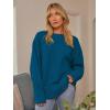 imageLILLUSORY Womens Oversized Sweaters Fuzzy Chunky Warm Pullover SweaterTeal Blue